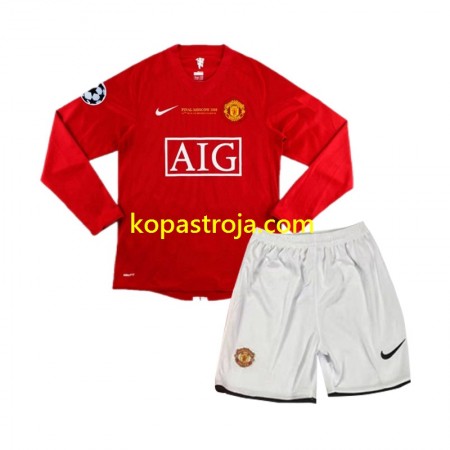 Billiga Fotbollströjor Manchester United Champion League 2007 Retro Barn Hemma tröja Långärmad